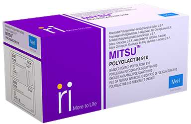 MITSU Шовний матеріал Поліглактін 910 USP 3-0 150 см без голки